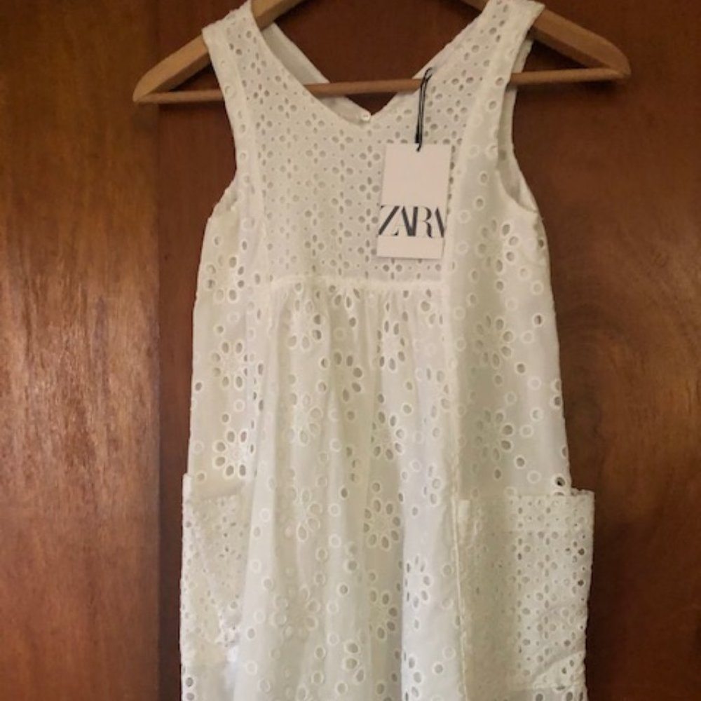 Zara White Eyelet Dress